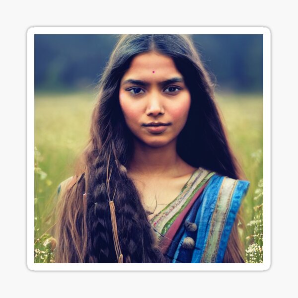 Indian Girl's Traditional Attractive Eyes Sticker