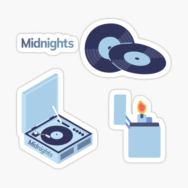 Midnights Album Easter eggs (lighter & vinyl records) - TS10 Sticker