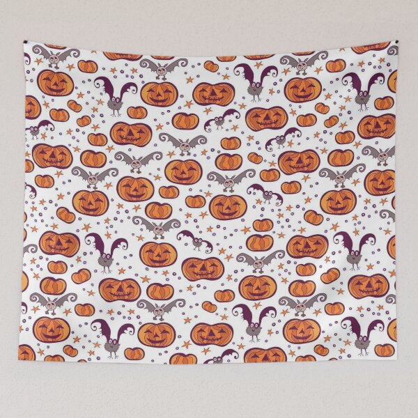 Item preview, halloween scary evil pumpkin funny pumpkin head seamless pattern designed and sold by ketkidesign.