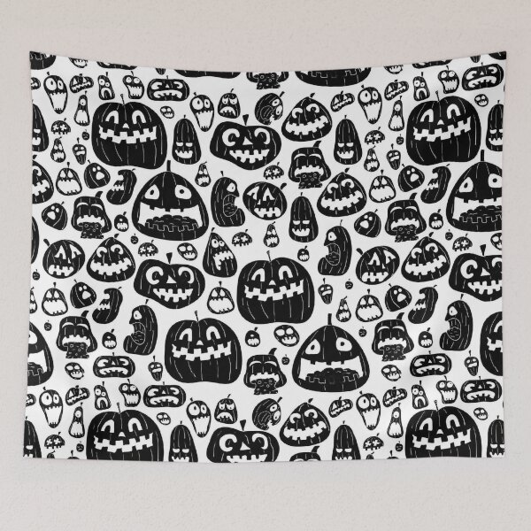 Item preview, halloween scary evil pumpkin funny pumpkin head seamless pattern designed and sold by ketkidesign.