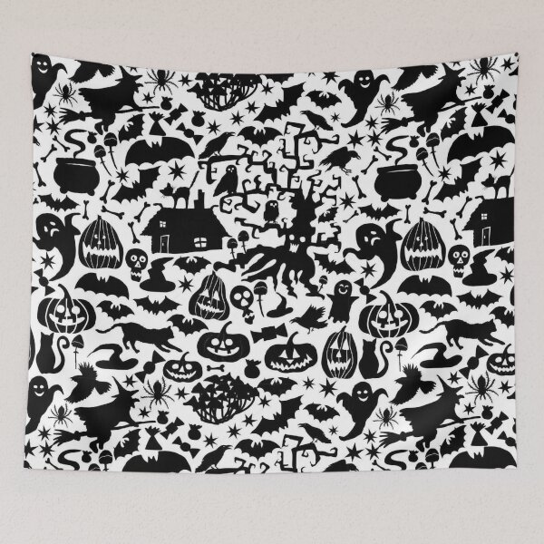 Item preview, halloween scary evil pumpkin funny pumpkin head seamless pattern designed and sold by ketkidesign.