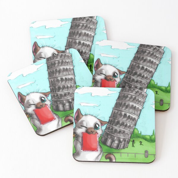 Item preview, Cat in front of the leaning Tower of Pisa designed and sold by Furiarossa.
