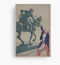 Uncle Sam shaking hands with the marquis de Lafayette 1757 1834 Canvas Print