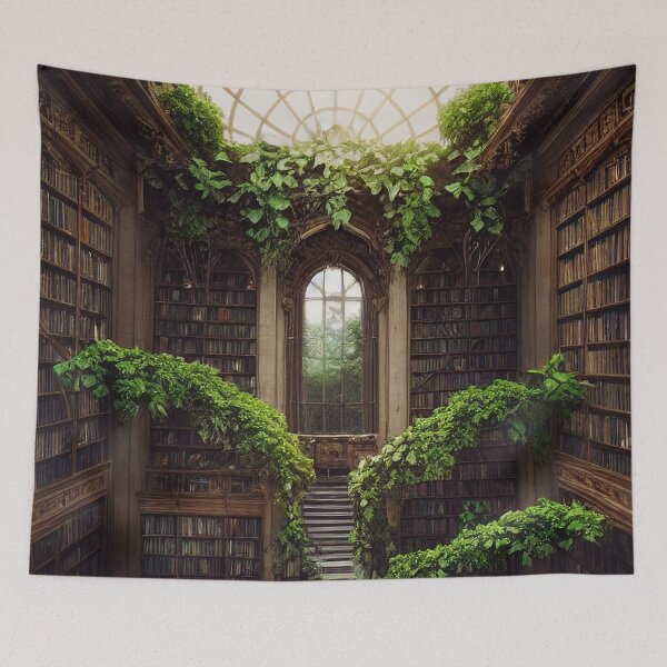 Item preview, Library filled with plants designed and sold by chatzous.