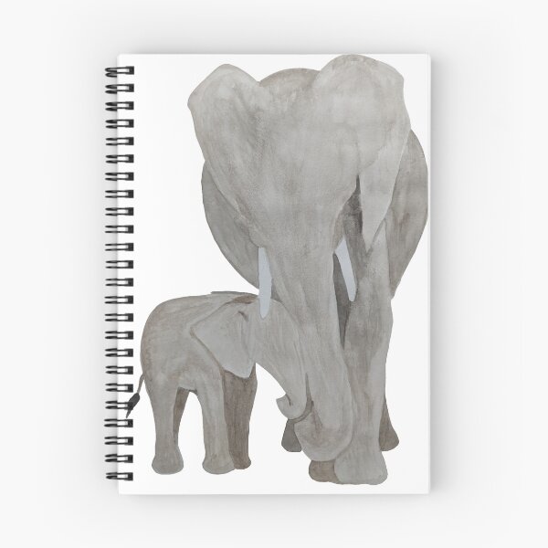 Item preview, Elephant and calf watercolour designed and sold by TheTopHatArts.