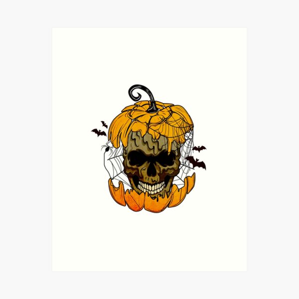 Item preview,  Zombie In Graveyard - Pumpkin Head With Skull designed and sold by ImagesDesigns.