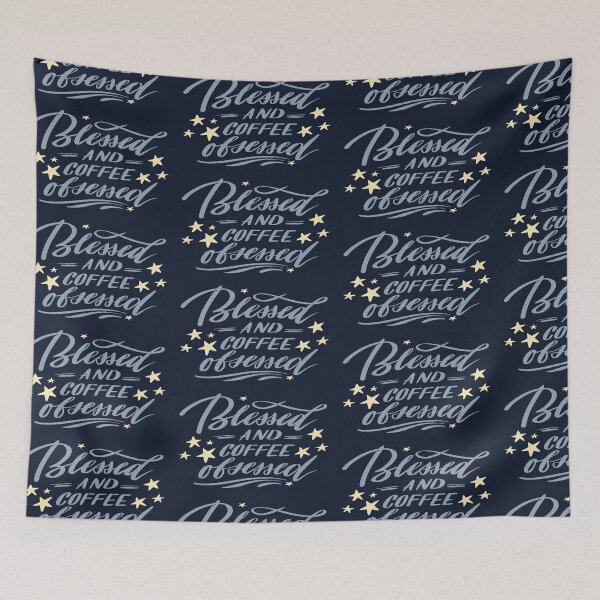 Item preview, Blessed And Coffee Obsessed | Coffee Themed Quotes designed and sold by funnyhalloween.