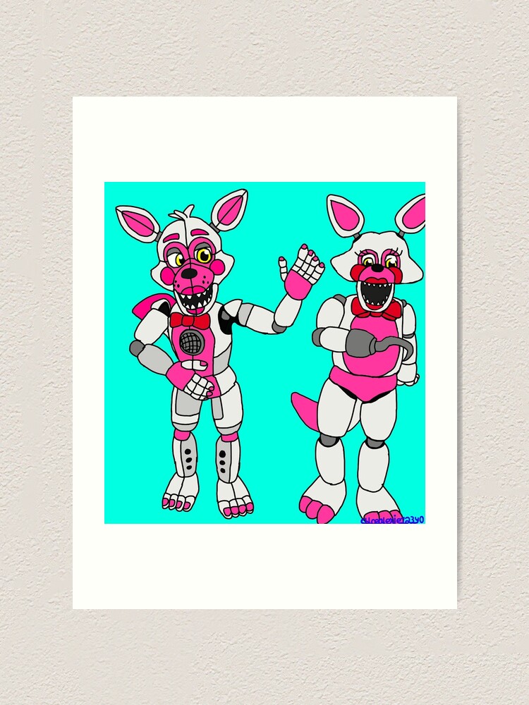 Mangle Und Funtime Foxy Kunstdruck Von Chloealexie123 Redbubble