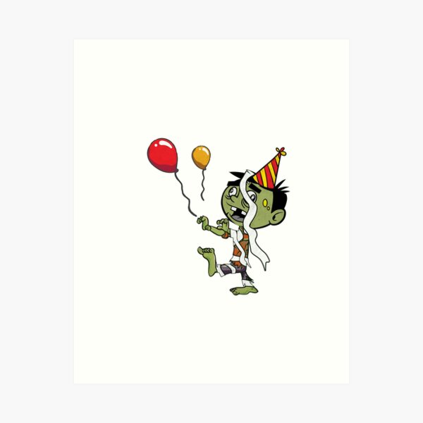Item preview,   Zombie In Graveyard -  Party Zombie With Balloons designed and sold by ImagesDesigns.