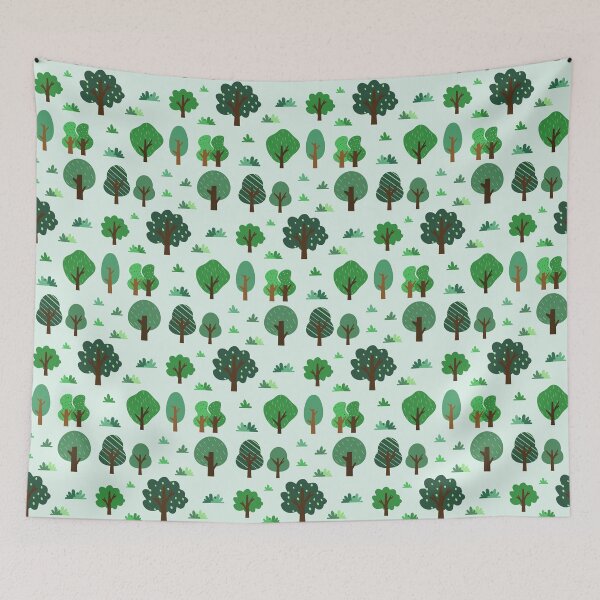 Item preview, Green trees pattern designed and sold by LaBelleMaison.