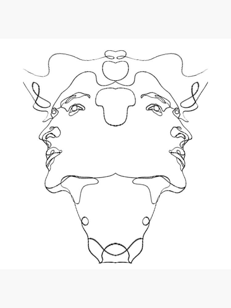 Póster «Dos caras, caras alineadas, caras lateralmente opuestas» de