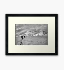 Climbing team on the glacier Framed Print
