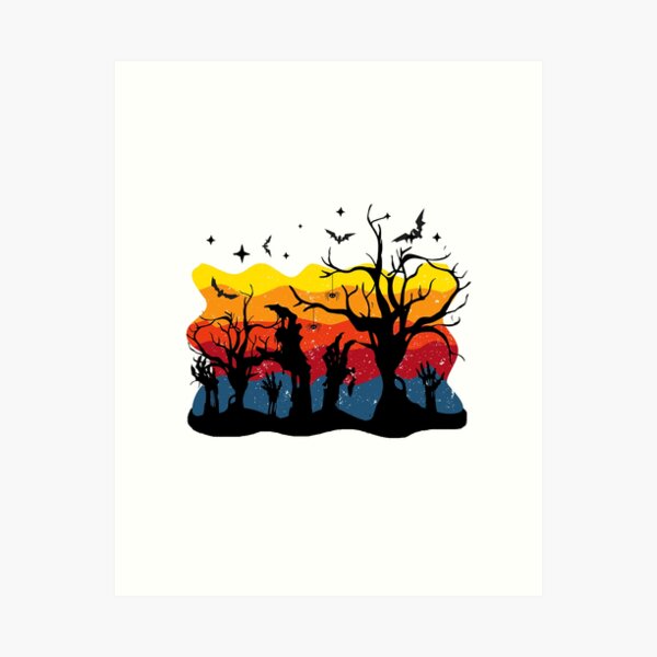 Item preview,  Zombie In Graveyard - Scary Trees And Bats designed and sold by ImagesDesigns.