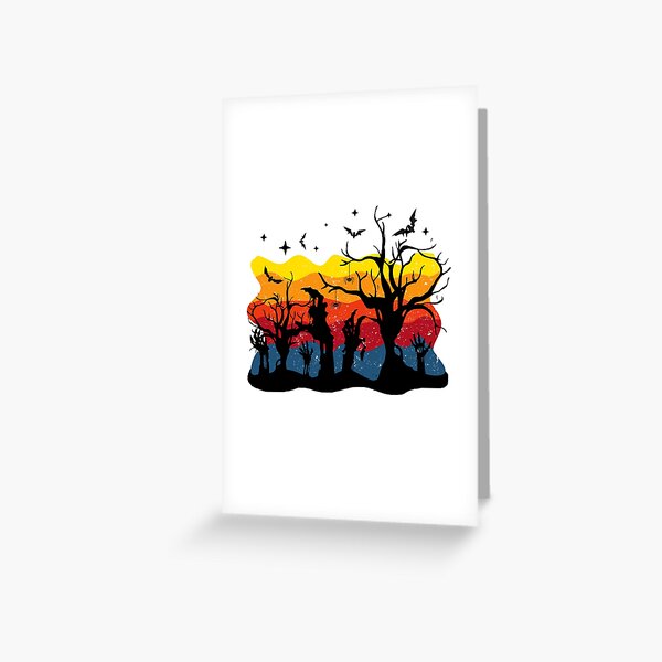 Item preview,  Zombie In Graveyard - Scary Trees And Bats designed and sold by ImagesDesigns.