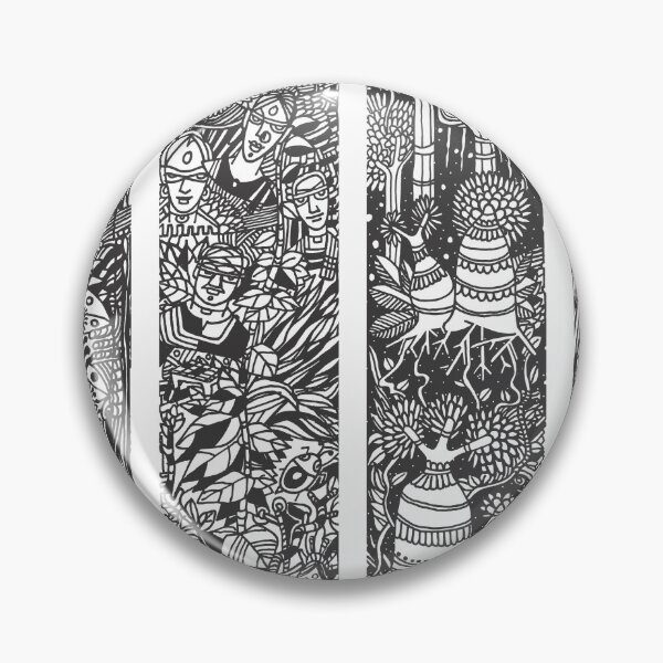 Item preview, Forest Life Theme  of Four Illustrative panels is a Composition of trees, leaves, vines, tribal people and Overall Jungle Surrounding.  designed and sold by Wiggly Lines.