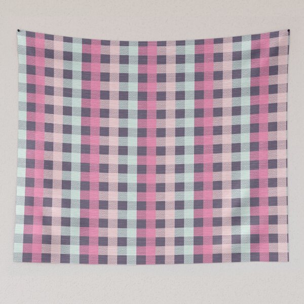 Item preview, Pink Starry Gingham Check designed and sold by KotaMikota.