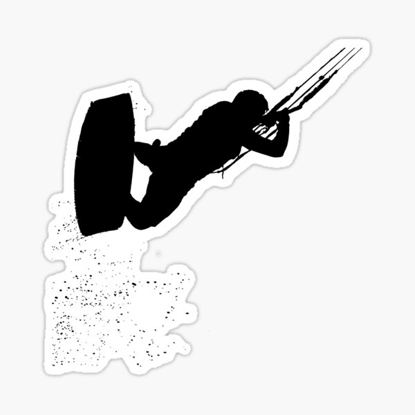 Item preview, Kitesurf Action Kite Et Surf Silhouette Noir designed and sold by taiche.