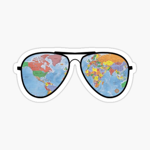 World Traveler Sunglasses Sticker