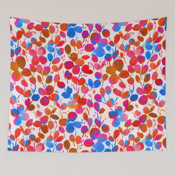 Item preview, pink blue bold florals designed and sold by youdesignme.