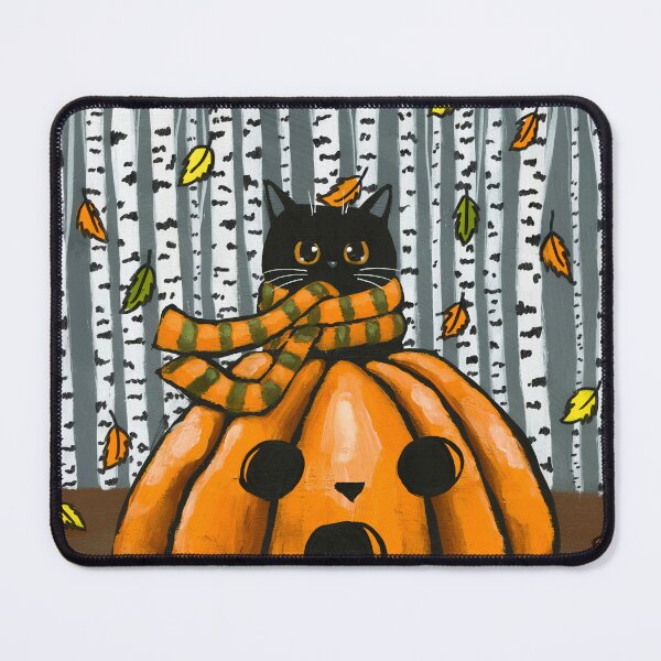 Item preview, Autumn Pumpkin Black Cat designed and sold by KilkennyCat Art.
