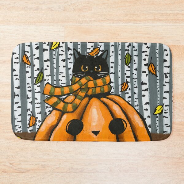 Item preview, Autumn Pumpkin Black Cat designed and sold by KilkennyCat Art.
