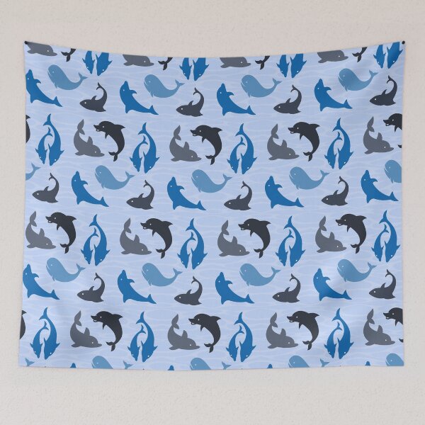 Item preview, Whales pattern designed and sold by LaBelleMaison.