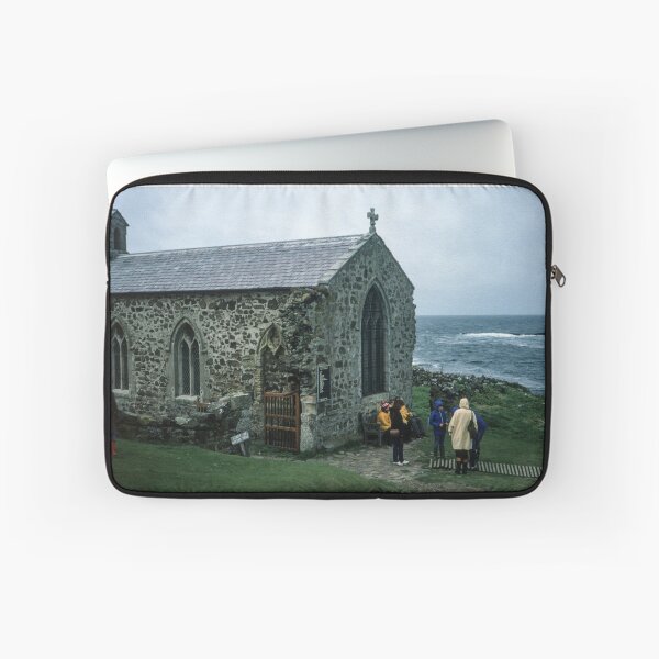 Item preview, People outside 1370 church in memory of St Cuthbert who died here 687 on Farne island off Sea Houses Bamburgh Northumberland England 19840528 0019m designed and sold by Fred Mitchell.