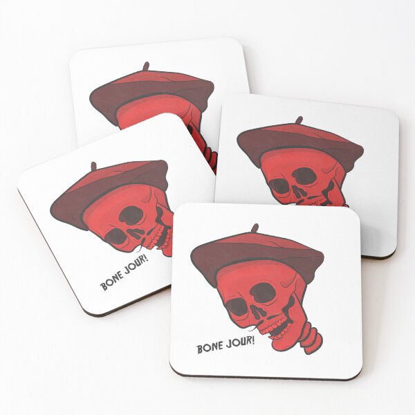 Item preview, Bone Jour! (grunge red) designed and sold by toolongdidntdraw.