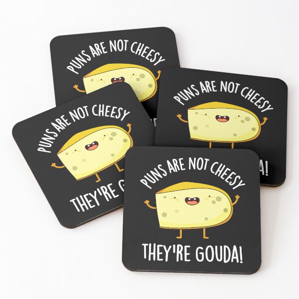 Item preview, Puns Are Not Cheesy The're Gouda Funny Cheese Puns (Dark BG) designed and sold by punnybone.