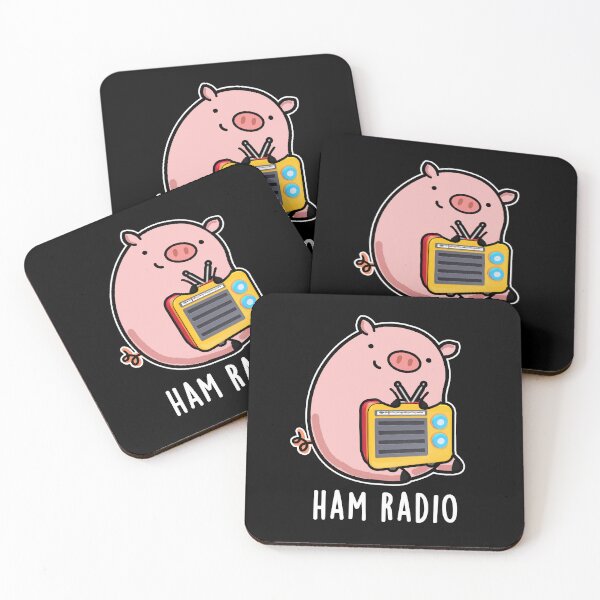 Item preview, Ham Radio Funny Pig Puns (Dark BG) designed and sold by punnybone.