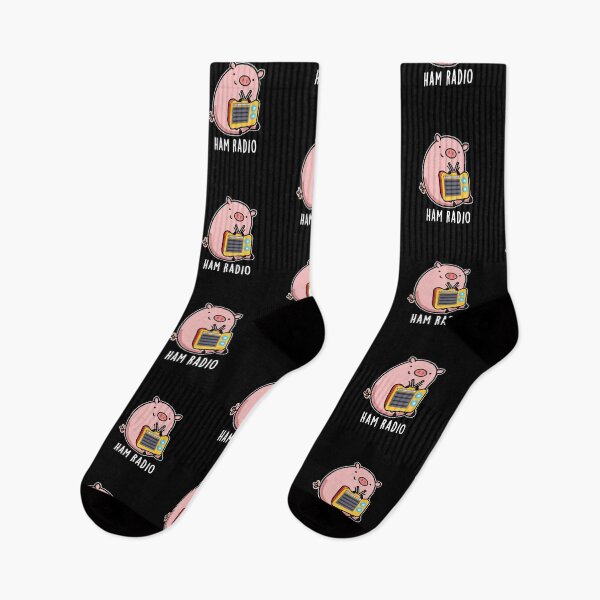 Item preview, Ham Radio Funny Pig Puns (Dark BG) designed and sold by punnybone.