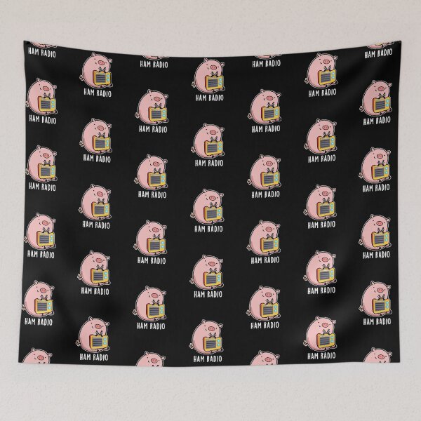 Item preview, Ham Radio Funny Pig Puns (Dark BG) designed and sold by punnybone.