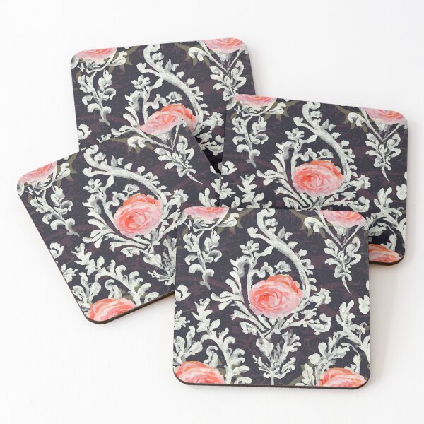 Item preview, Victorian Rose Damask with Scrolls designed and sold by Michelebuttons.