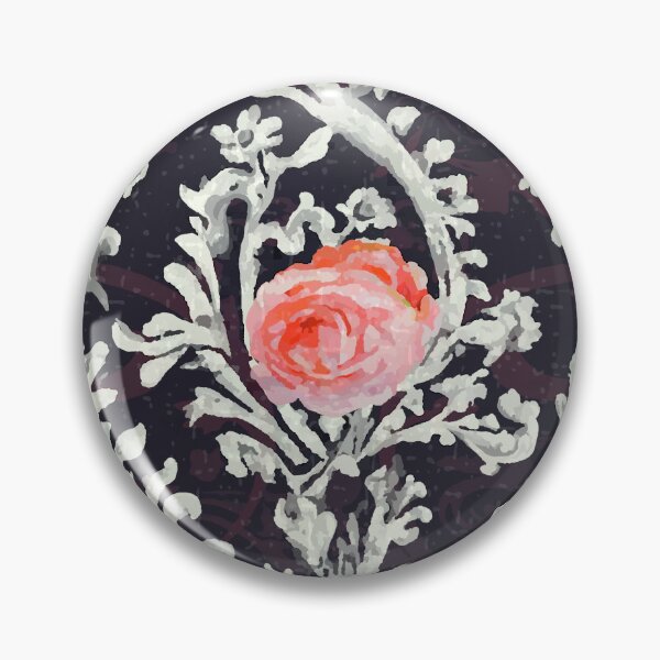 Item preview, Victorian Rose Damask with Scrolls designed and sold by Michelebuttons.