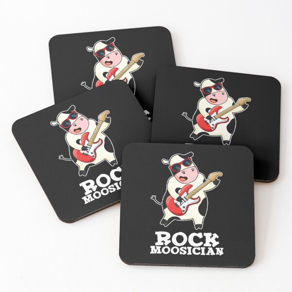 Item preview, Rock Moosician Funny Cow Puns (Dark BG) designed and sold by punnybone.