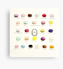 Laduree Macarons Flavor Menu Canvas Print