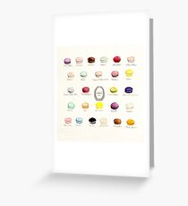 Laduree Macarons Flavor Menu Greeting Card