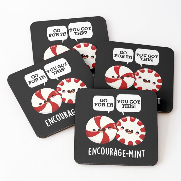 Item preview, Encourage-mint Funny Candy Puns (Dark BG) designed and sold by punnybone.