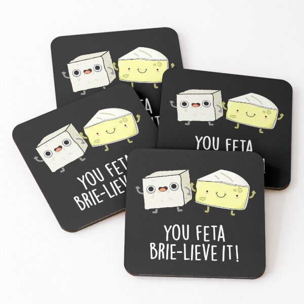 Item preview, You Feta Brie-lieve It Funny Cheese Puns (Dark BG) designed and sold by punnybone.