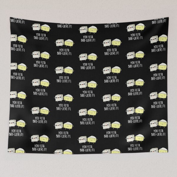 Item preview, You Feta Brie-lieve It Funny Cheese Puns (Dark BG) designed and sold by punnybone.