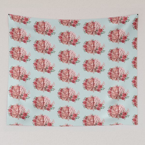Item preview, Human brain with colorful flowers  designed and sold by Preslava Genova.