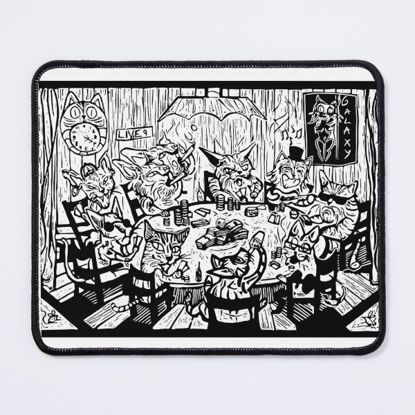 Item preview, Life's A Game, Be A Cat! Linocut Vintage illustration Design designed and sold by DimensionalPit.