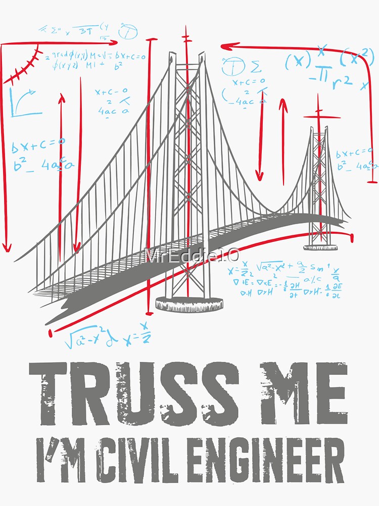 "Civil Engineer Bridge Calculus Scheme" Sticker for Sale by MrEddie10