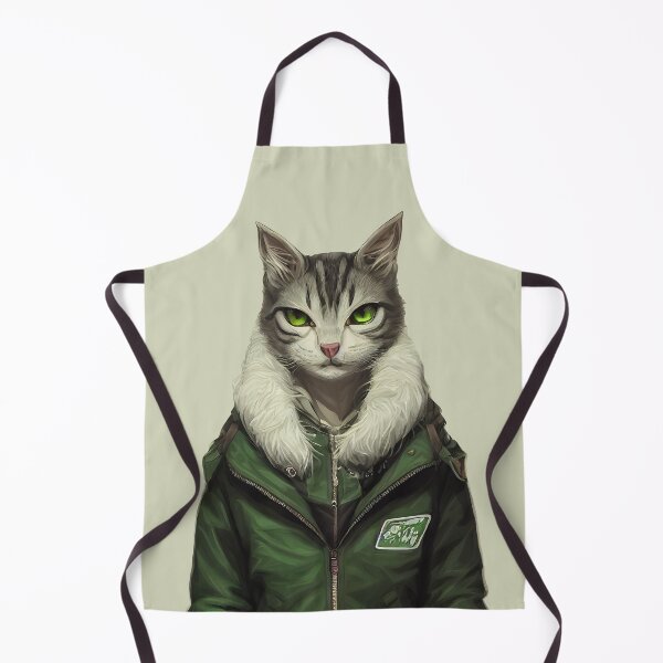 Item preview, Cat with green eyes wearing a jacket designed and sold by JackPets.
