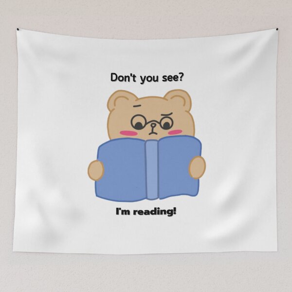 Item preview, Don't  you see? I'm reading! The teddy bear is reading.  Reading funny Quotes designed and sold by Apkdesigner.