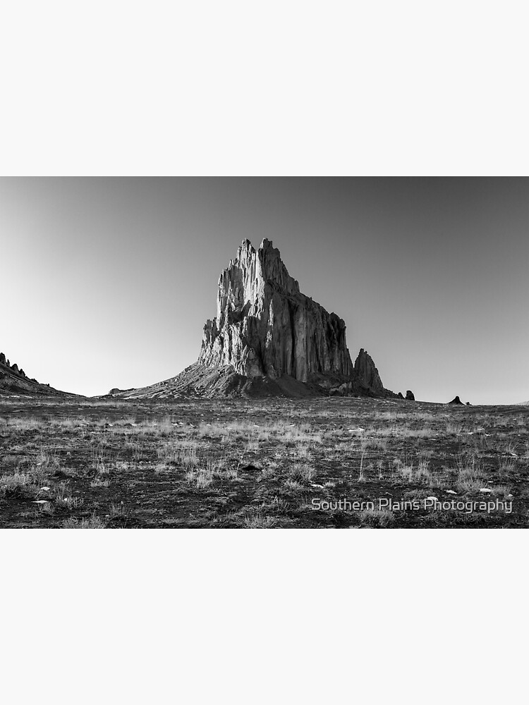 "Shiprock New Mexico Landscape in Black and White" Sticker for Sale