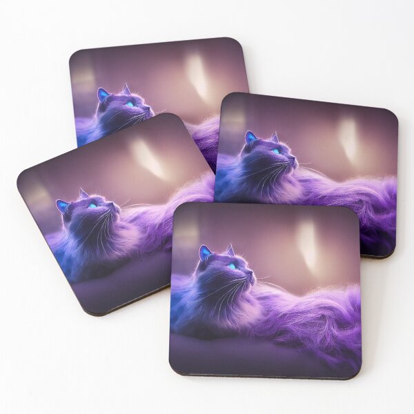 Item preview, Fluffy Purple Cat designed and sold by Elaeni.