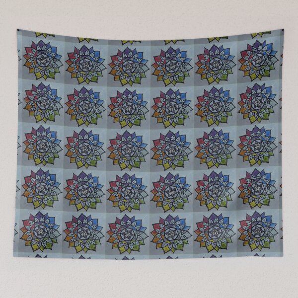 Item preview, NO PLACE LIKE 'OM' MANDALA ~ SACRED GEOMETRY FOR THE SOUL~ CHAKRA COLORS designed and sold by Ann Chatfield.
