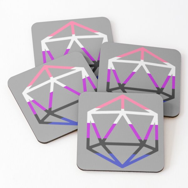 Item preview, Genderfluid pride D20 D&D designed and sold by Moss McPeak.
