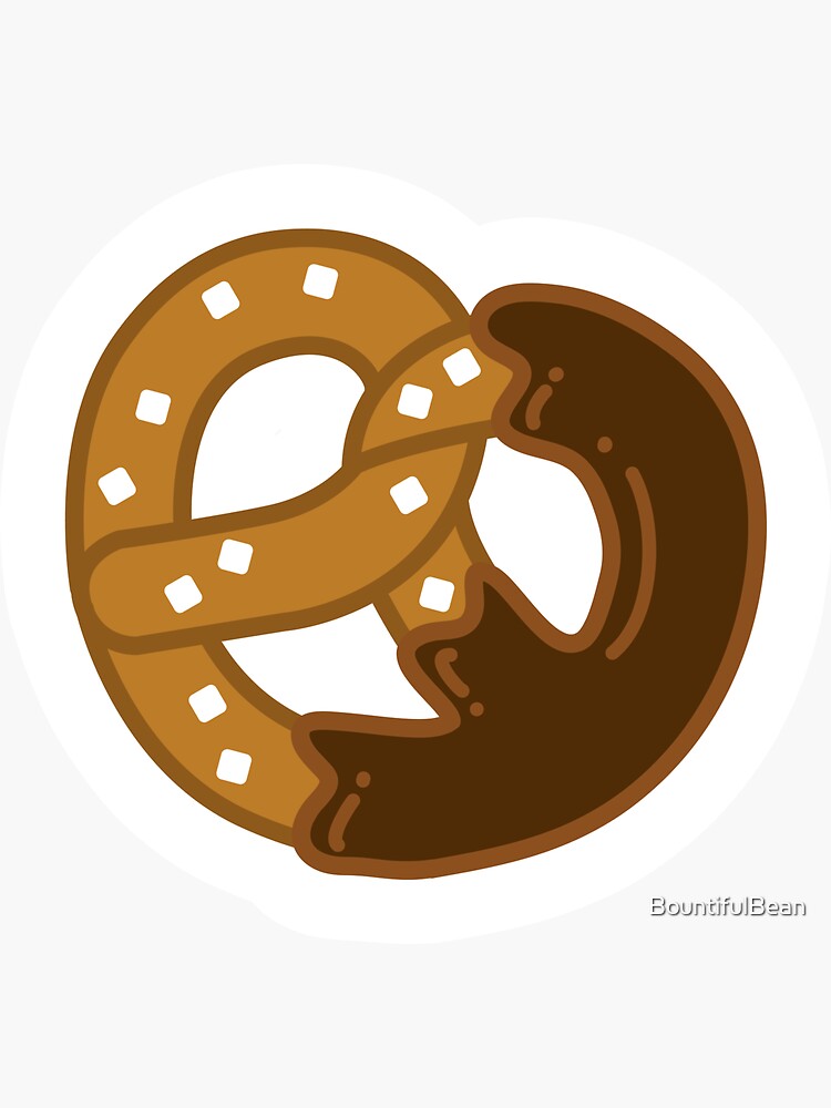 Food Chocolate Dipped Pretzel" Sticker by BountifulBean